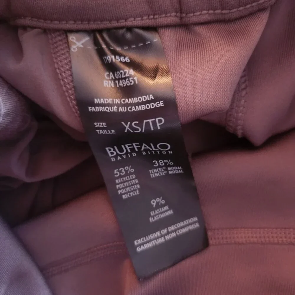 Buffalo David‎ Bitton Women's XS TP Taupe Fleece Sweat Shorts Drawstring Pockets